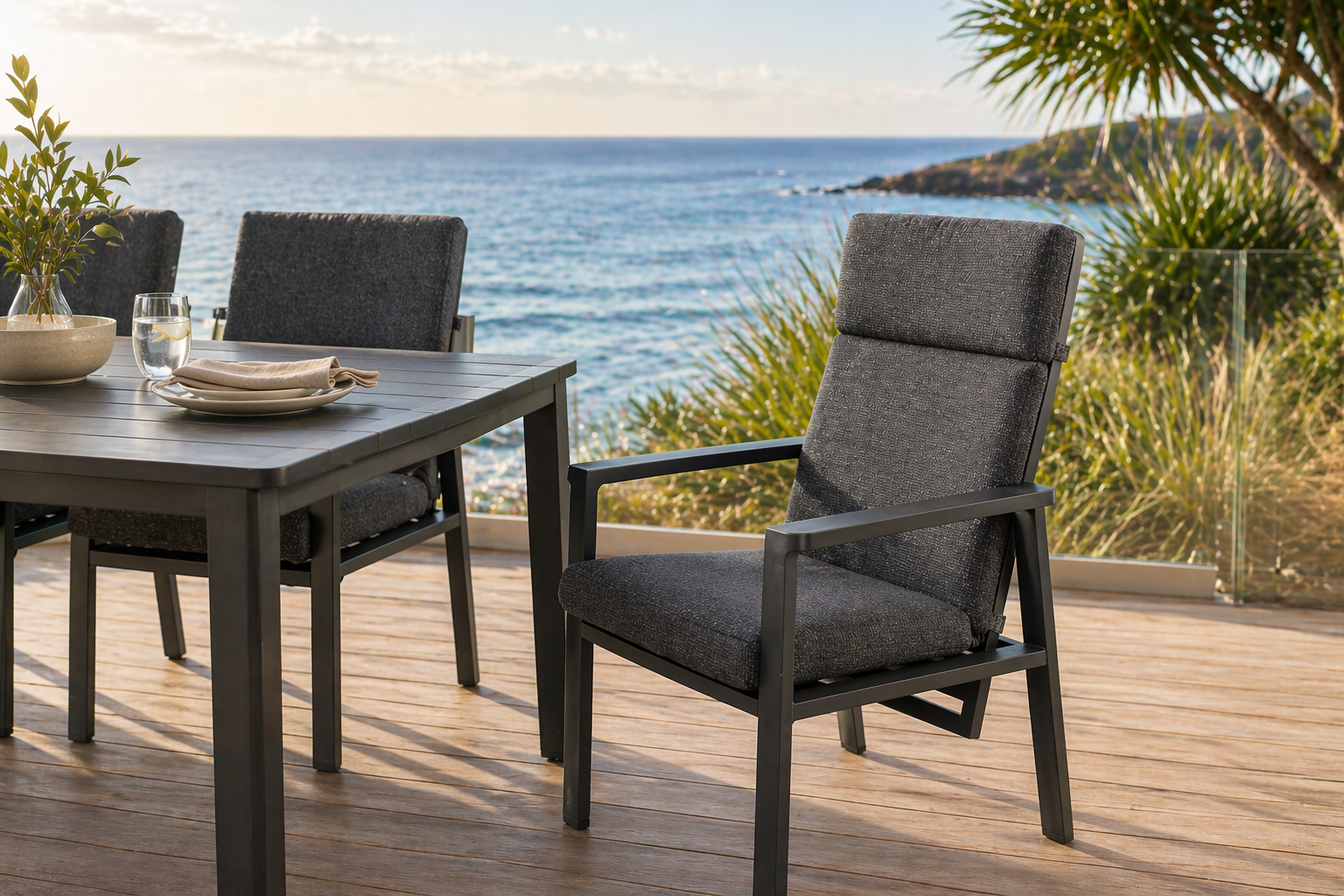 Aska High Back Carver Chair Dark Grey / Anthracite
