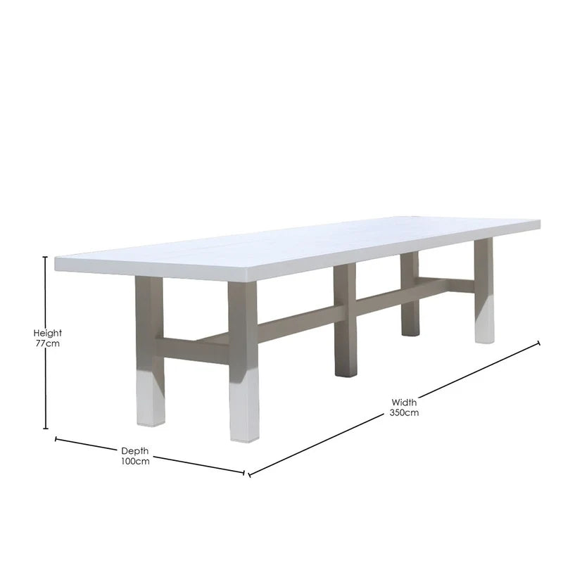 Auburn Dining Table 350cm With Borba Carver Chairs 11pc Dining Kit/Set