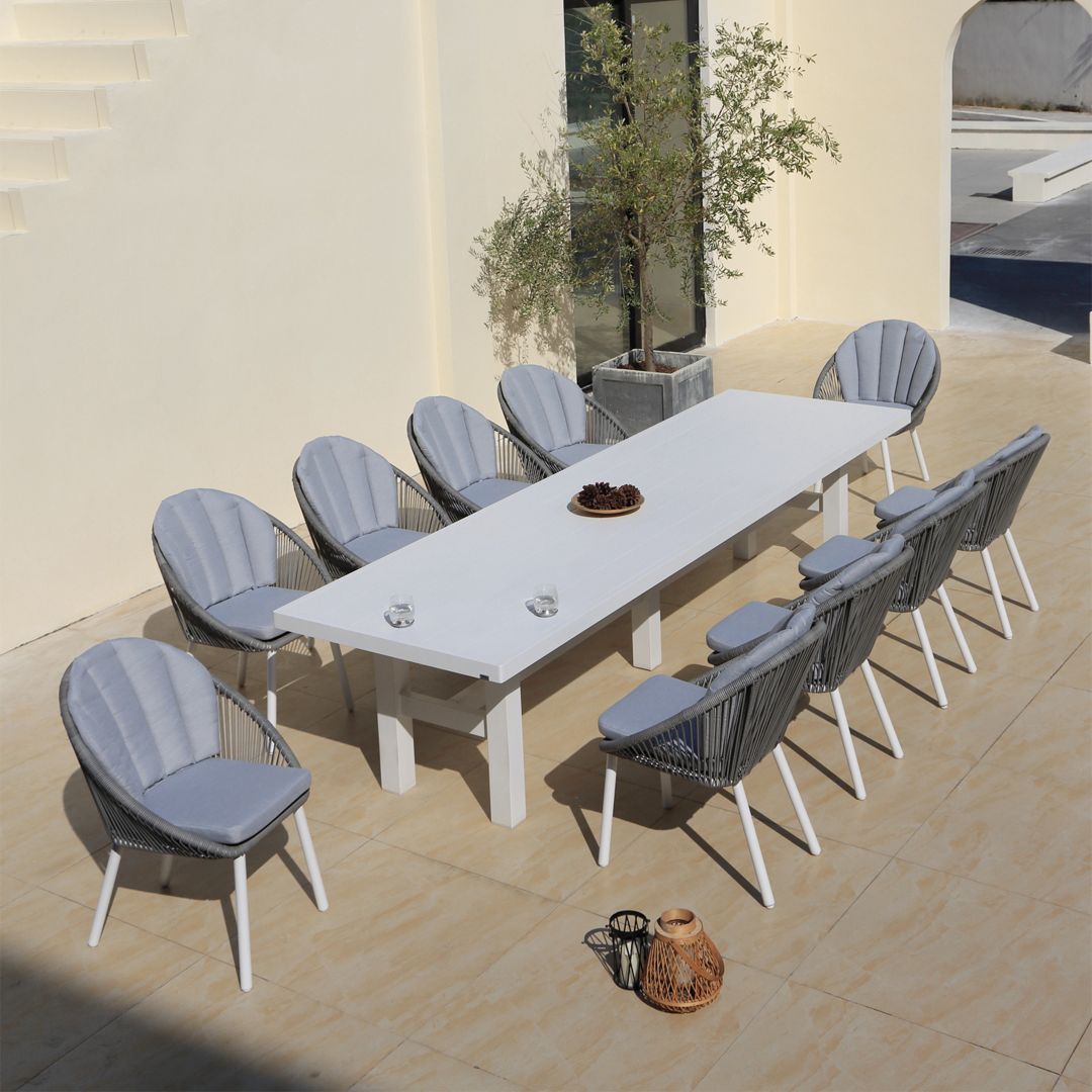 Auburn Dining Table 350cm | White Aluminium