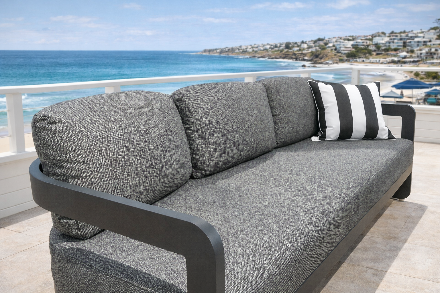 Audi 4 Pc Outdoor Lounge Setting | Charcoal Aluminium