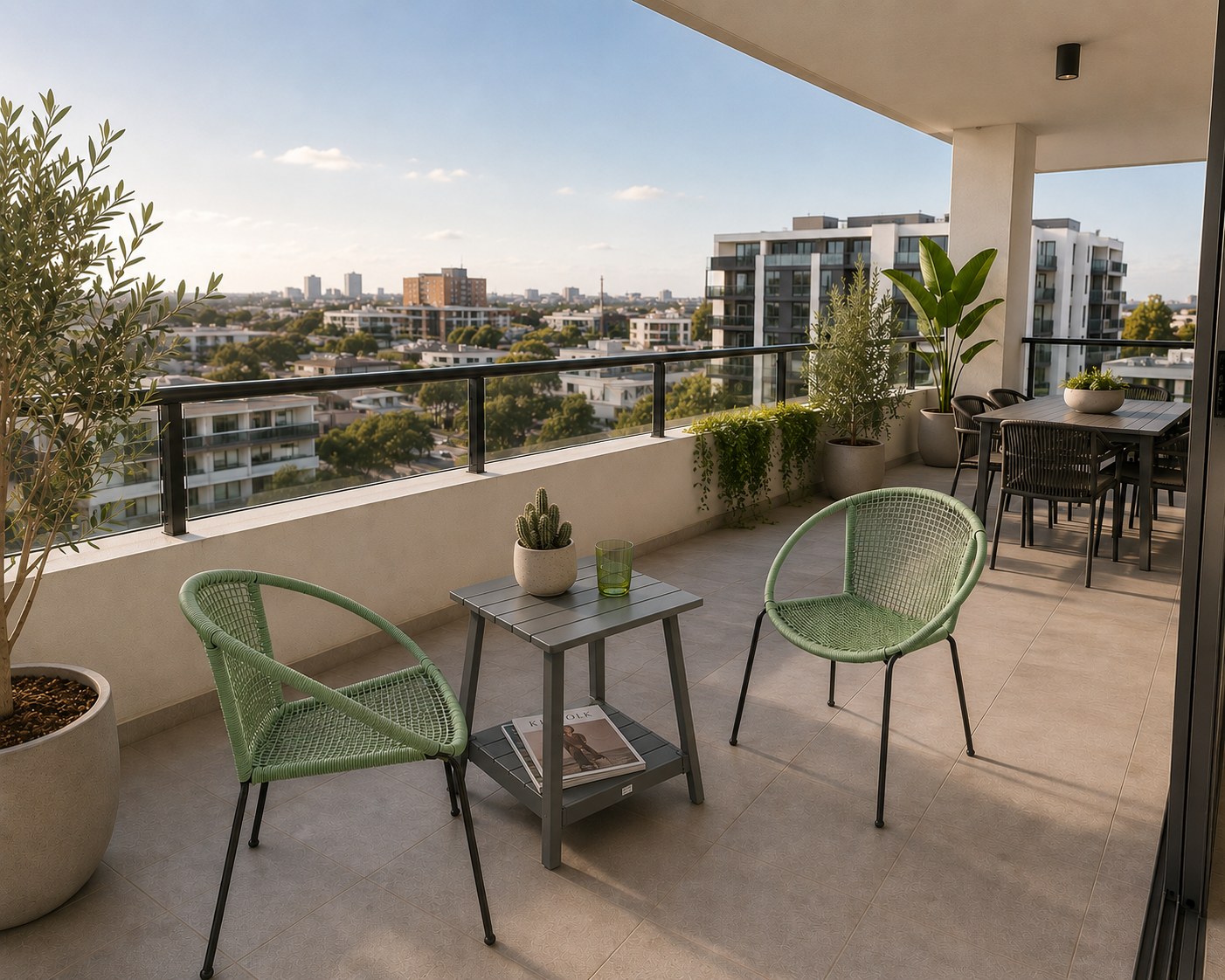 Bega Midura 3 Pc Balcony Set | Aluminium & Rope