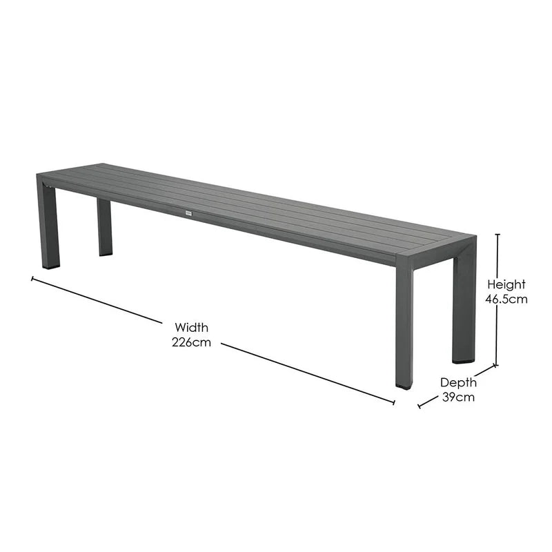 Harbour Bridge Extension 280/360 5PC Dining Kit/Set (Harbour Bridge Ext. + 3x Borba Carver Chairs + Berlin Bench 226) - Charcoal