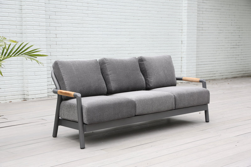 Cambridge 6 Pieces | Outdoor Lounge Setting | Charcoal Aluminium