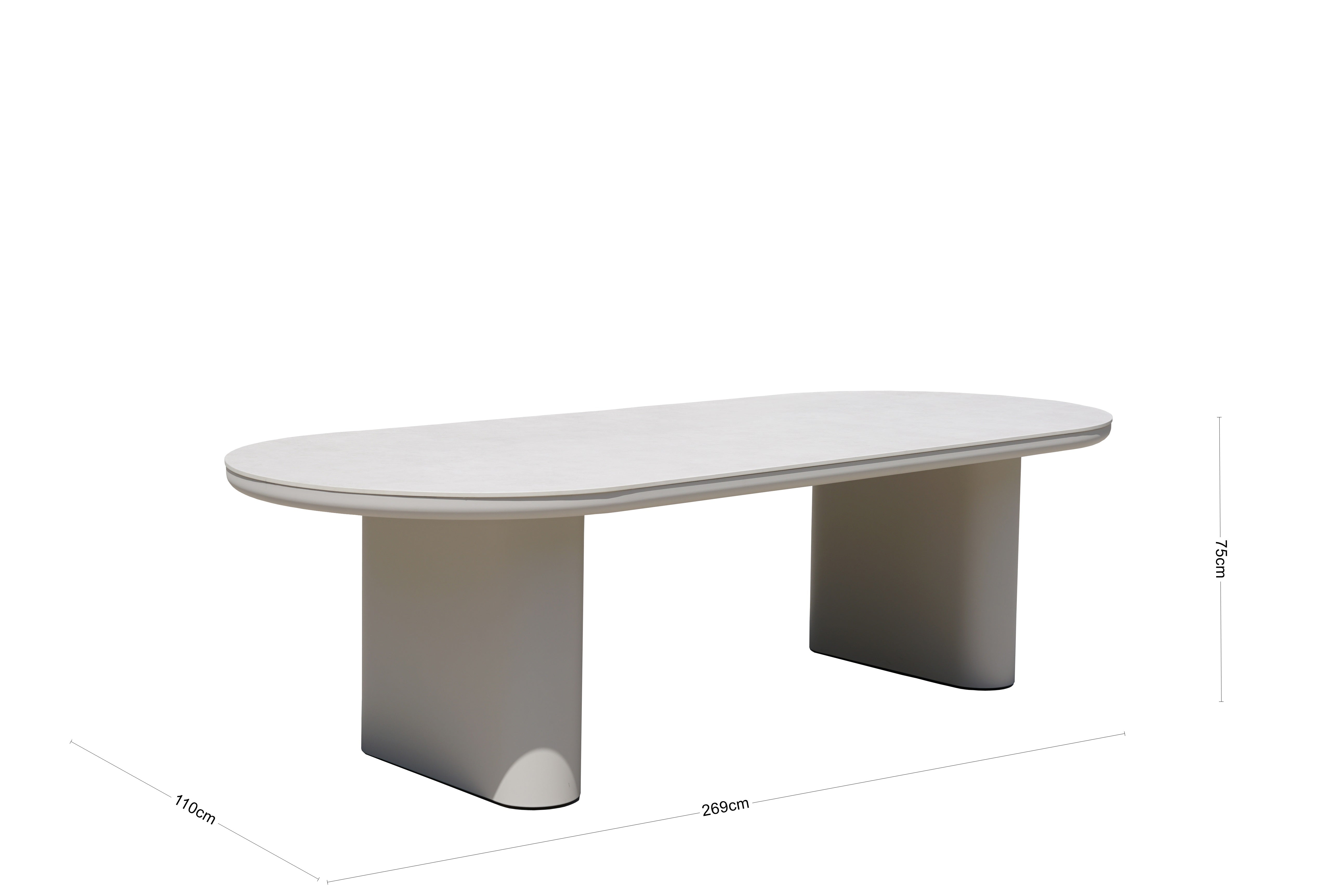 Diamond (AF-T-402C) Dining Table 269X110 - White/Beige Sintered Stone Top