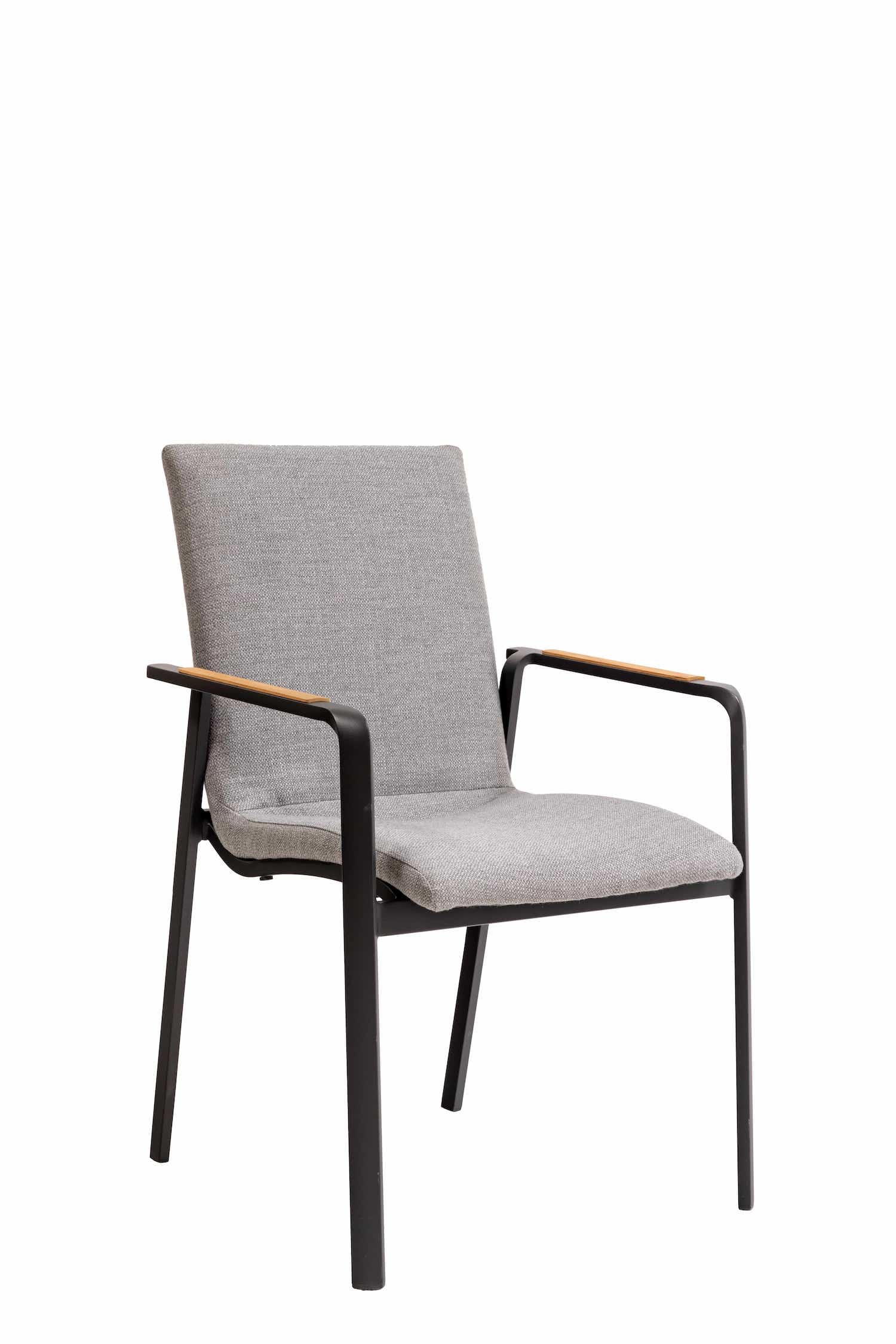 Cruz Padded Sling Carver Chair | Aluminium & Teak & Sunbrella