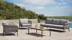 Freelander 4 Pc Outdoor Lounge Setting Charcoal