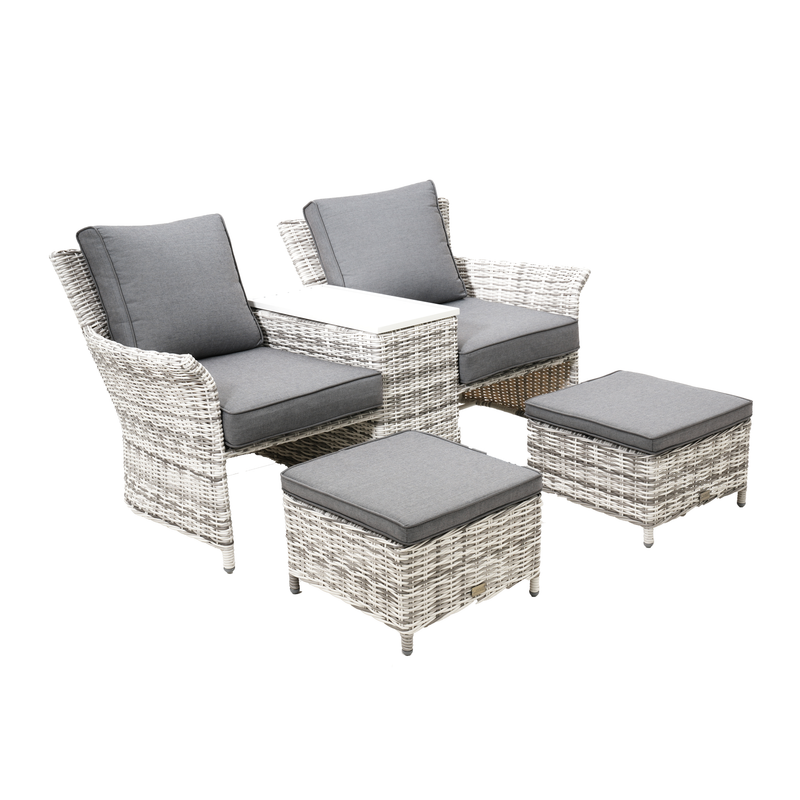 Fremont Outdoor Jack and Jill 2 Seater Zen White