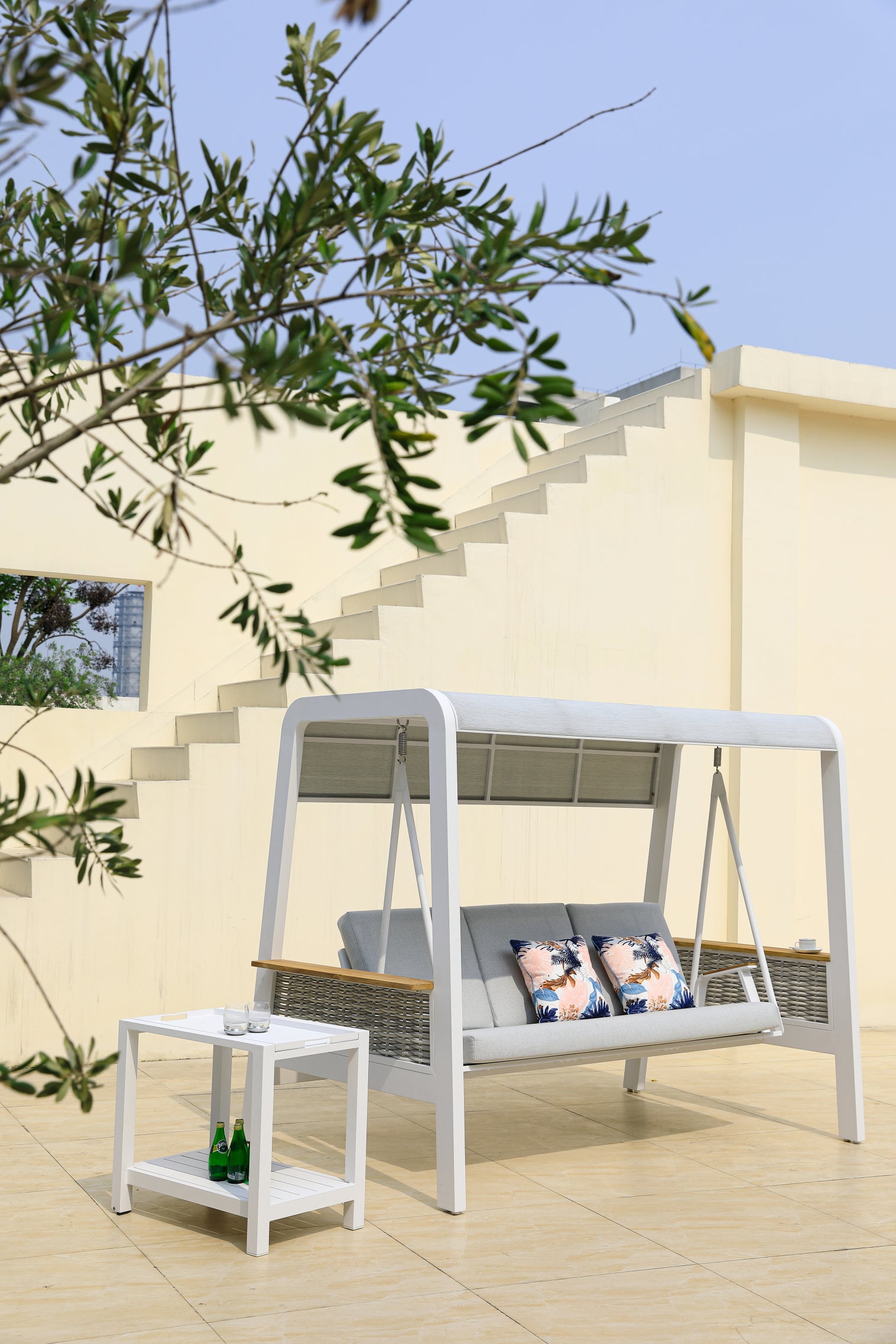 Allison Outdoor Double Hanging Chair | Cream White
