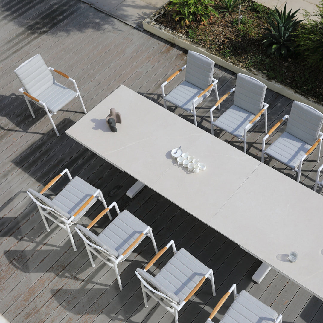 Harbour Bridge(Metro) Pop Up Extension Dining Table 280/360 Sintered stone white/light howard