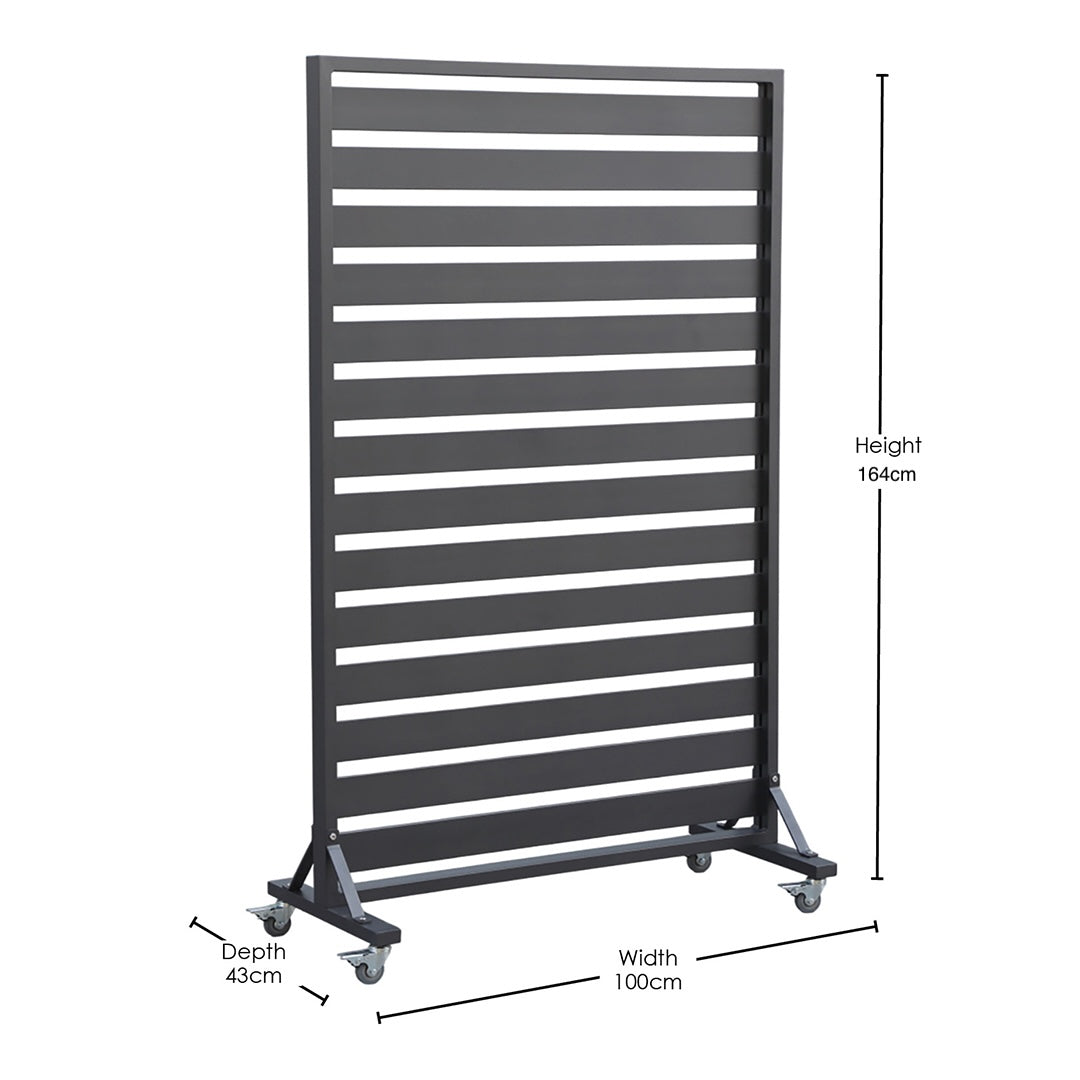 Hobart Privacy Screen – Outdoor Divider on Wheels 164 - White