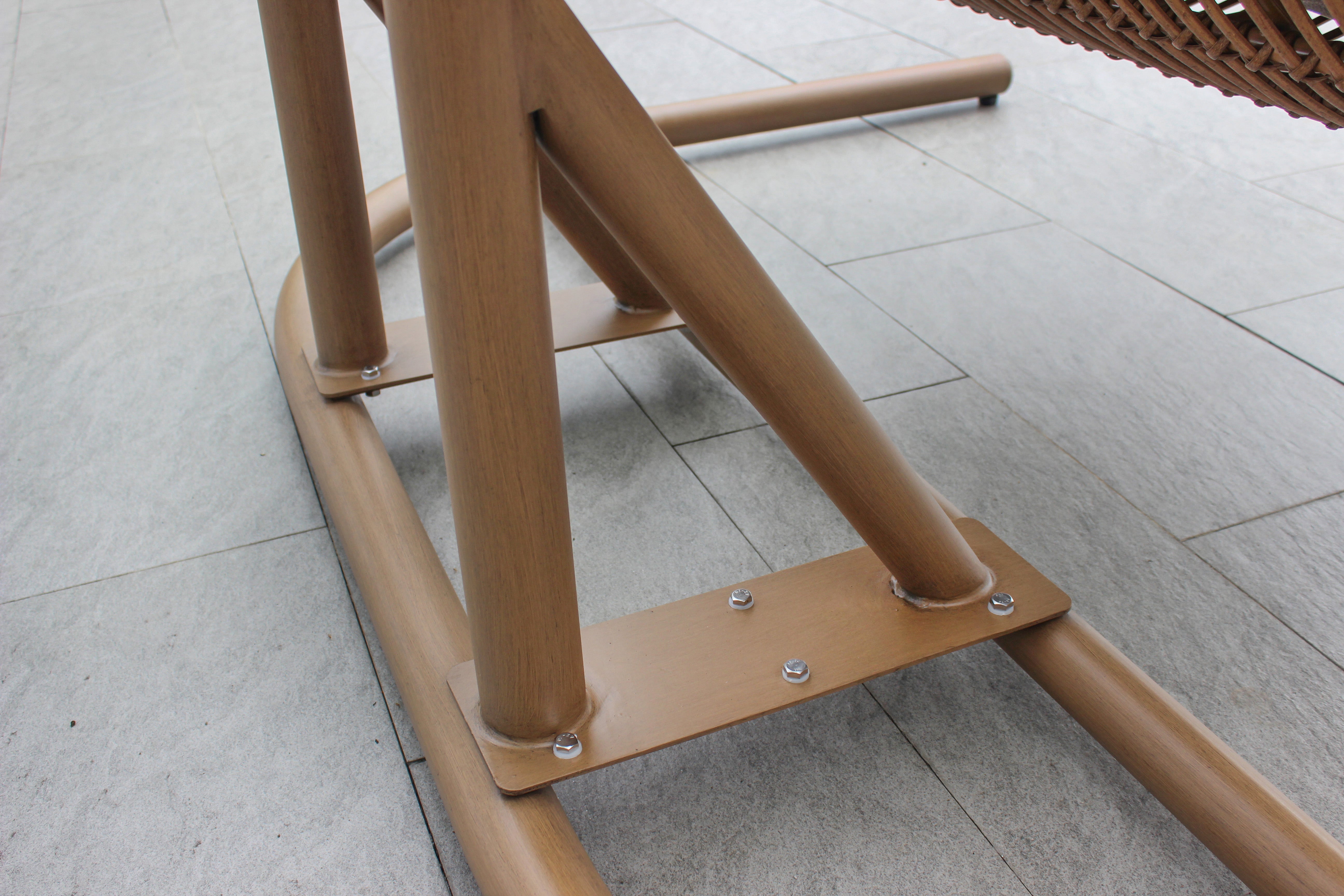 Calina Outdoor Double Hanging Egg Chair | Bamboo look