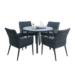 Lucas 5 Pc Outdoor Dining Setting Castle Grey