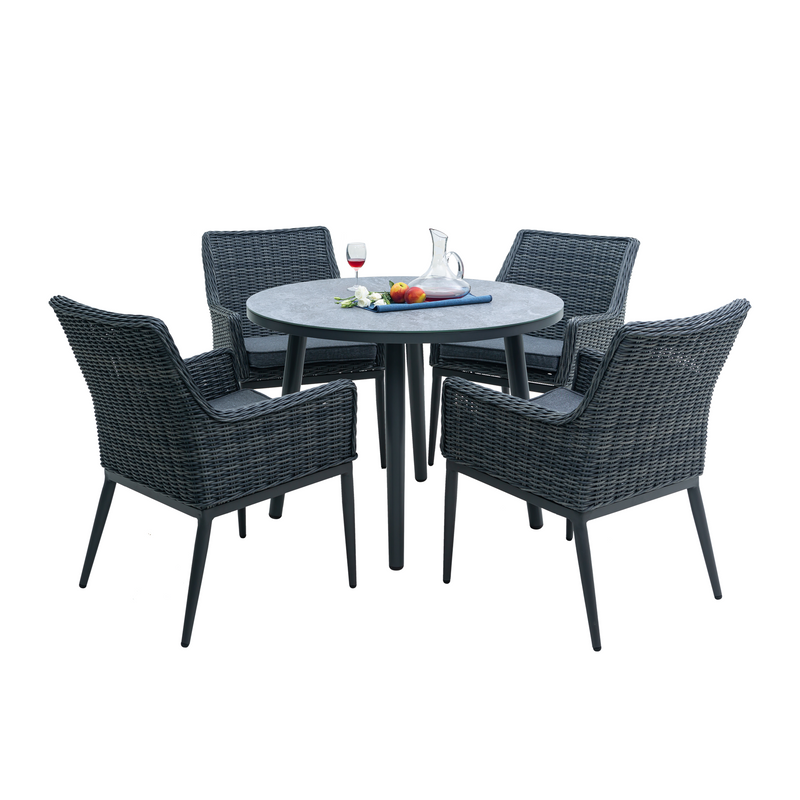 Lucas 5 Pc Outdoor Dining Setting Castle Grey