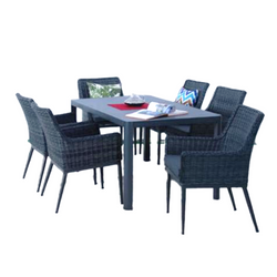 Lucas 7 Pc Outdoor Dining Setting Castle Grey