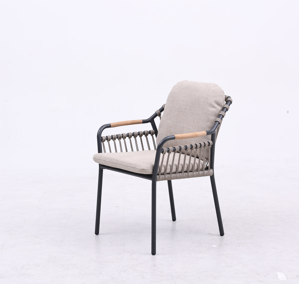 Barnacle Carver Chair - Charcoal Frame/Oatmeal Cushions