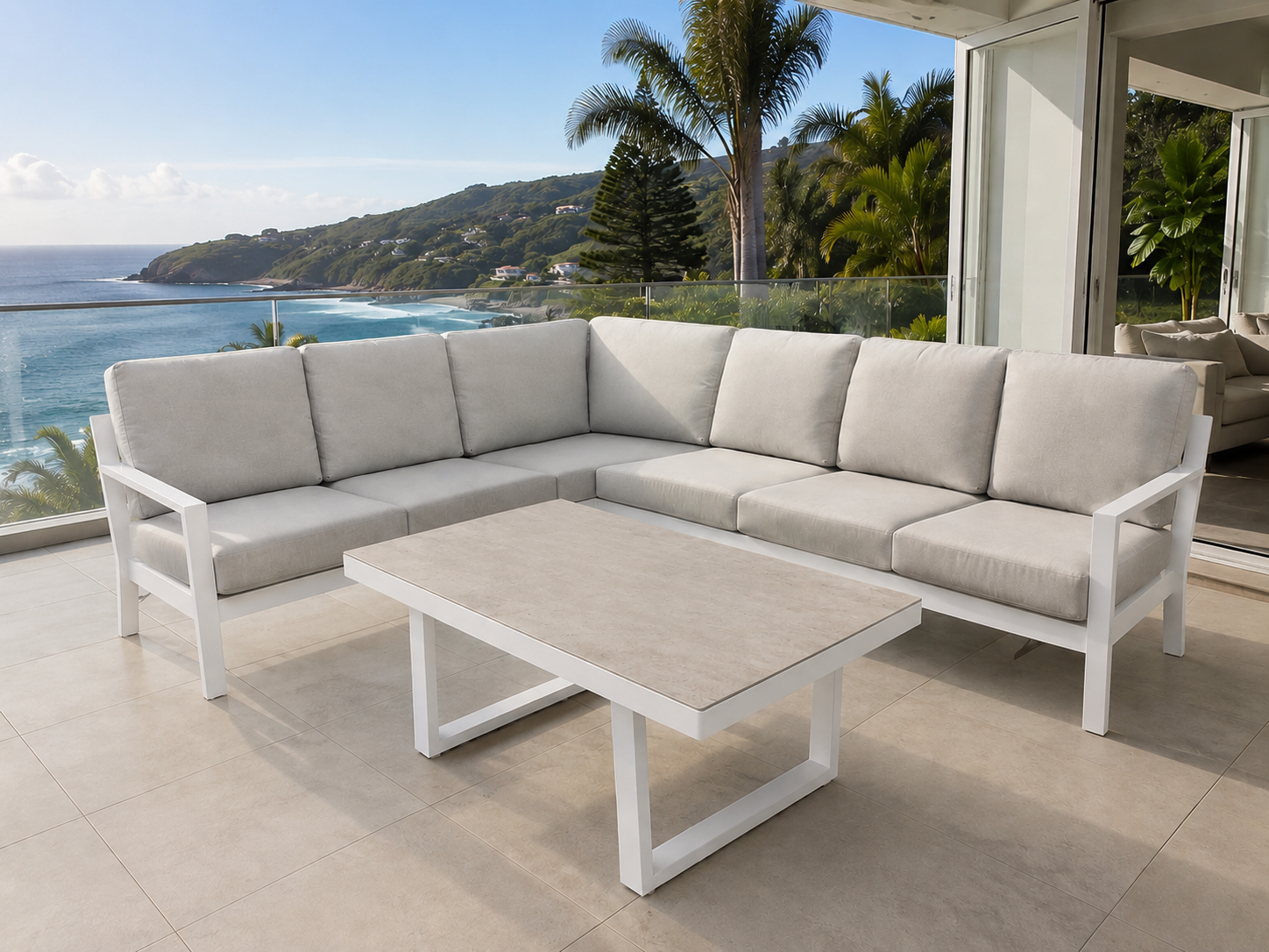 Madrid V3 5 Pc Outdoor Modular Setting White | Charcoal