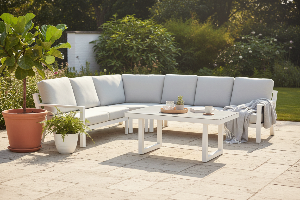 Madrid V3 5 Pc Outdoor Modular Setting White | Charcoal