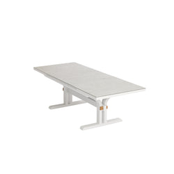 Metro 190/250 Extension Outdoor Dining Table White (Stone Flax Tabletop Finish)