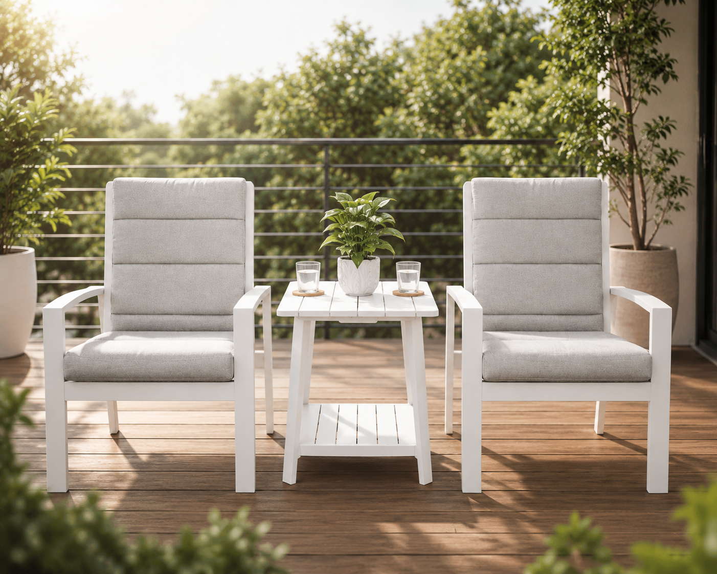 HVW Midura Balcony 3PC Set White