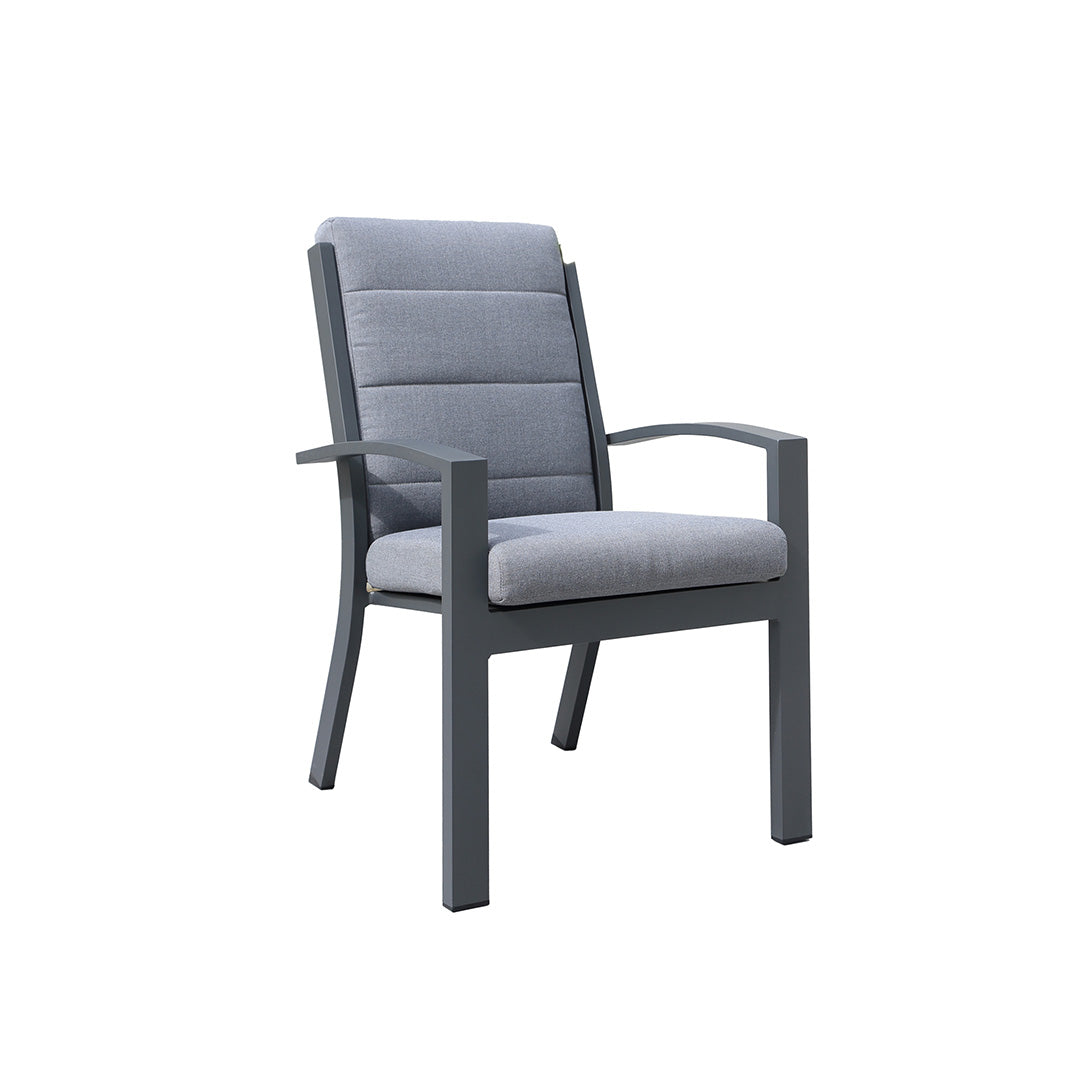Midura High Back Carver Chair | White Aluminium + Cushion