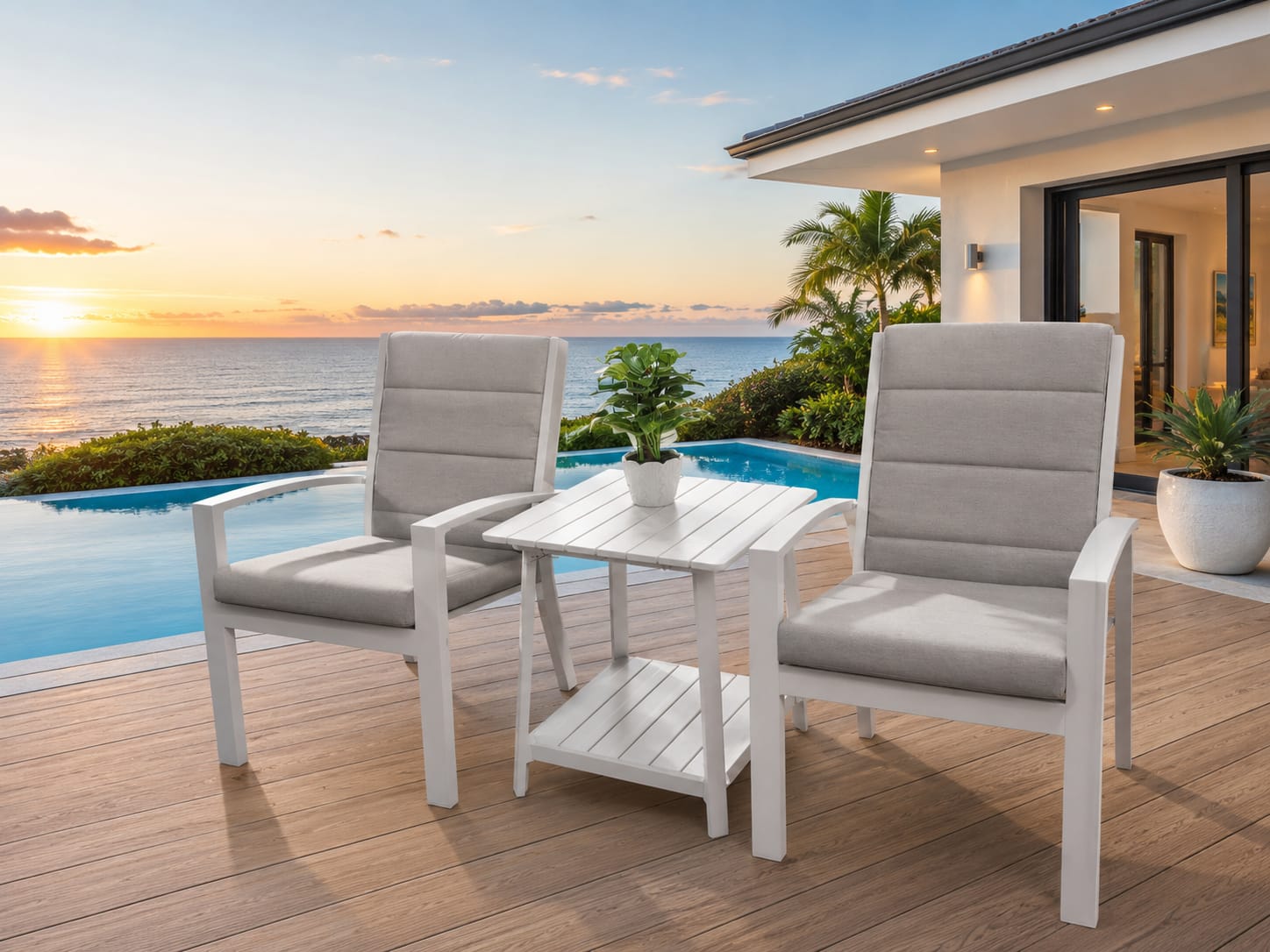 HVW Midura Balcony 3PC Set White