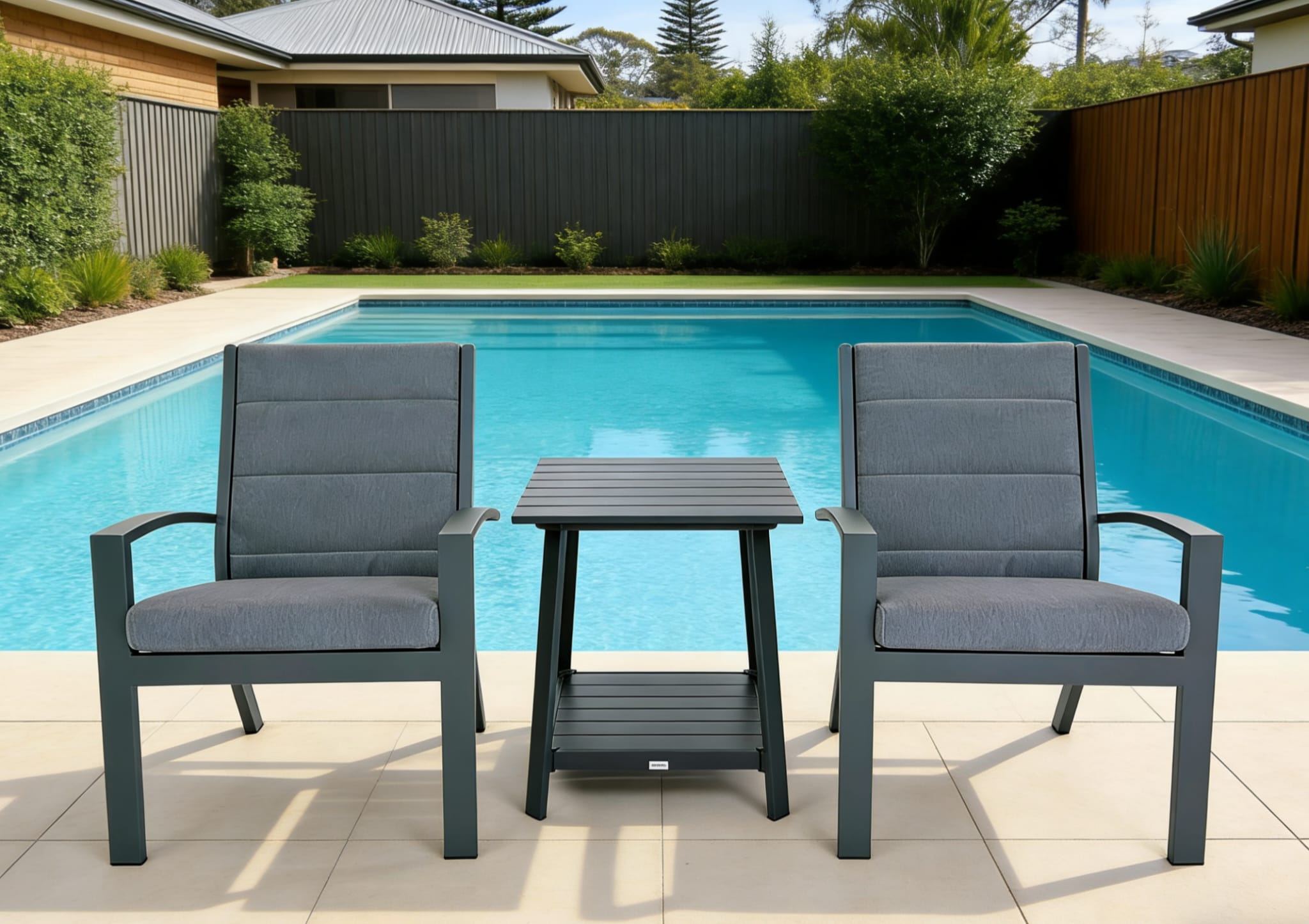 HVW Midura Balcony 3PC Kit/Set Charcoal