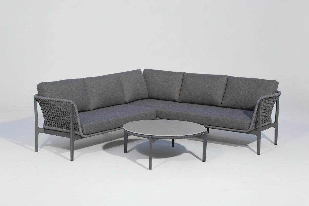 Mini 3pc Modular Setting | Charcoal Aluminium & Rope