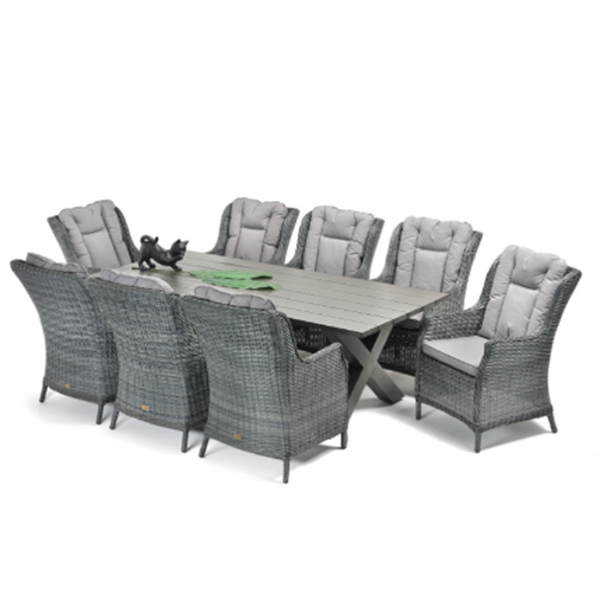 Montreal 9 Pc Outdoor Dining Setting Castle Grey