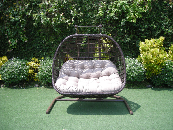 Havana Outdoor Double Hanging Egg Chair | Chocolate