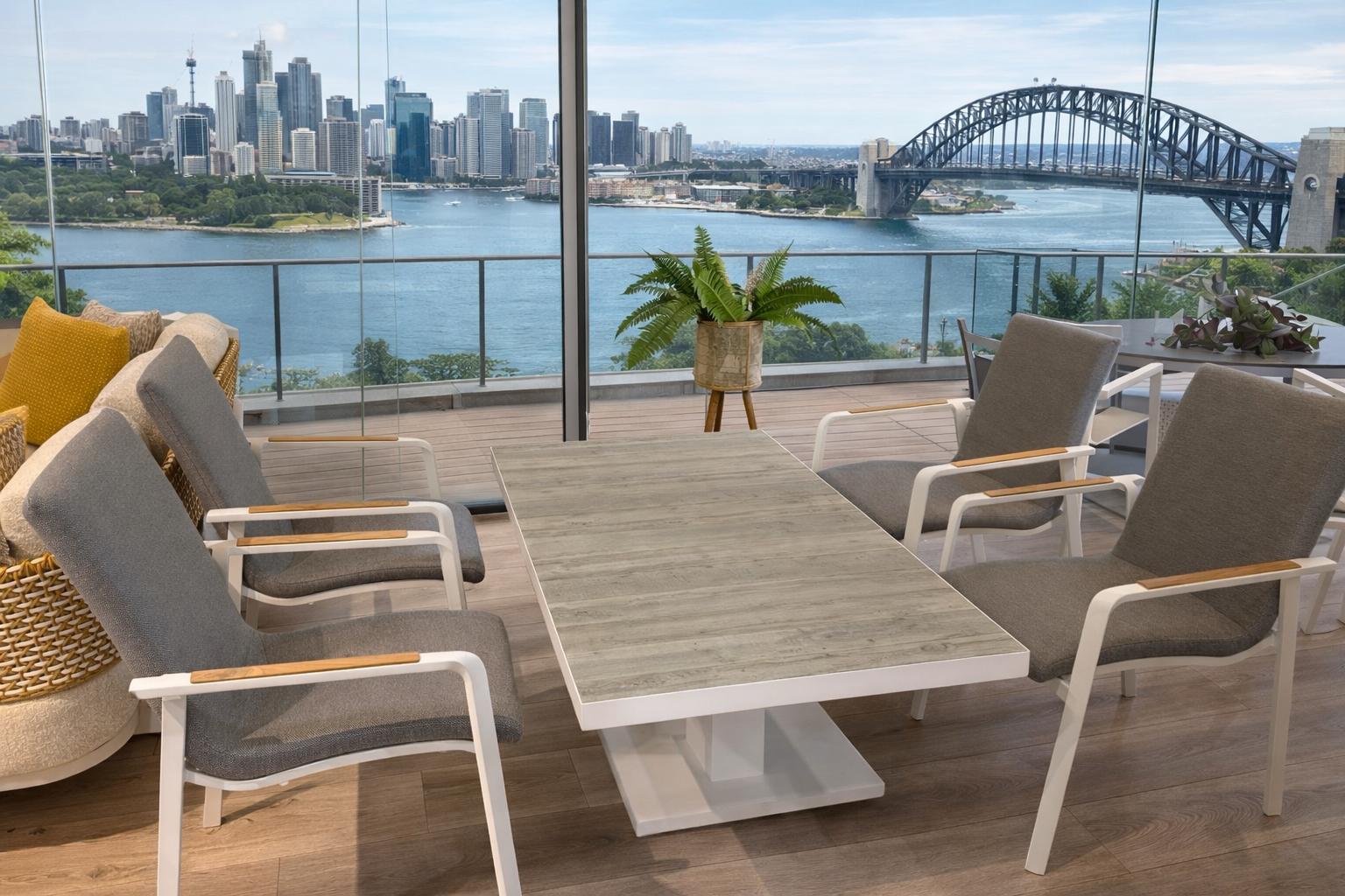 Mayfair Cruz 5pc Outdoor Dining Set - White