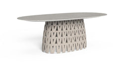 Swipe Outdoor Dining Table | White Aluminium & Rope