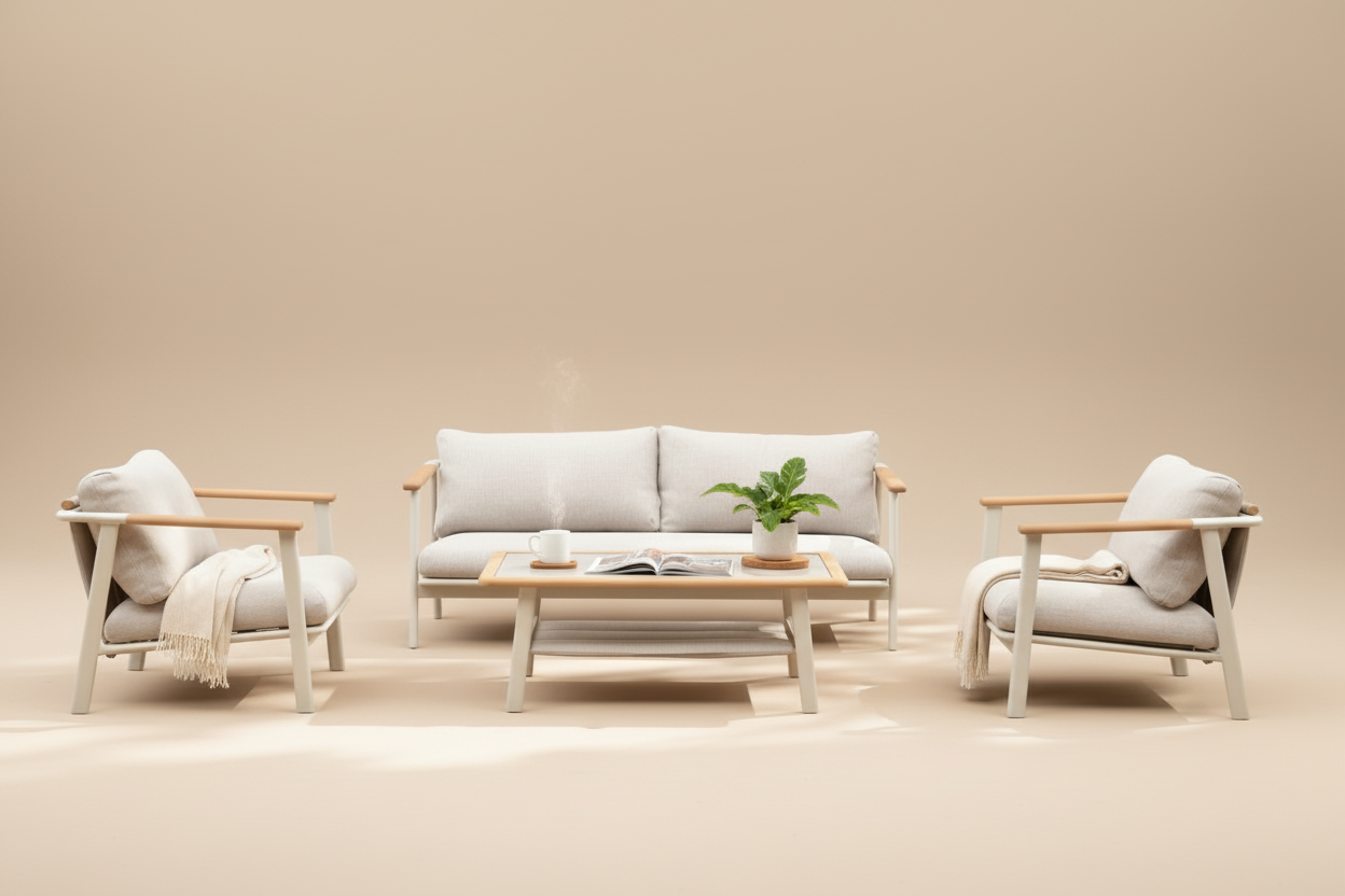 Sally Lounge 4pc Set | White