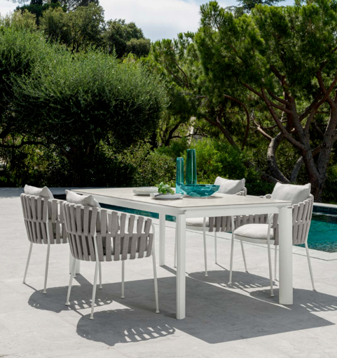 Frame Milo Outdoor 5 PC Dining Setting | Aluminium & Rope | Extension Table