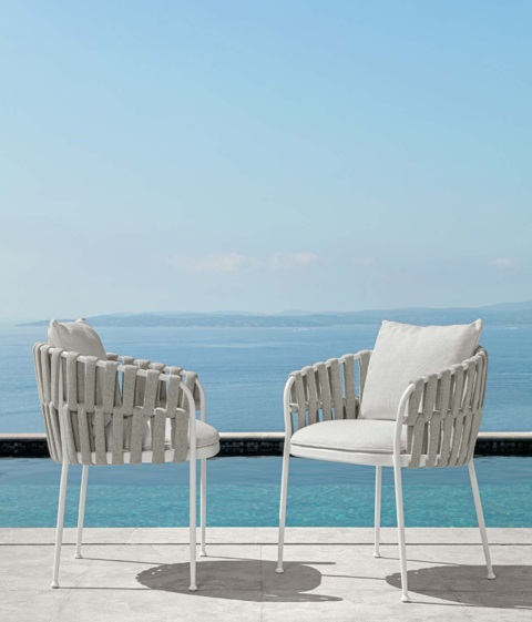 Frame Milo Outdoor 5 PC Dining Setting | Aluminium & Rope | Extension Table