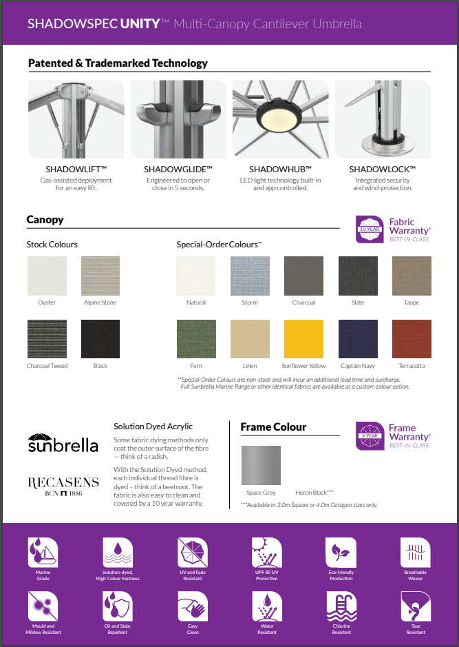 Unity Trio | Multi-Canopy Cantilever Umbrella