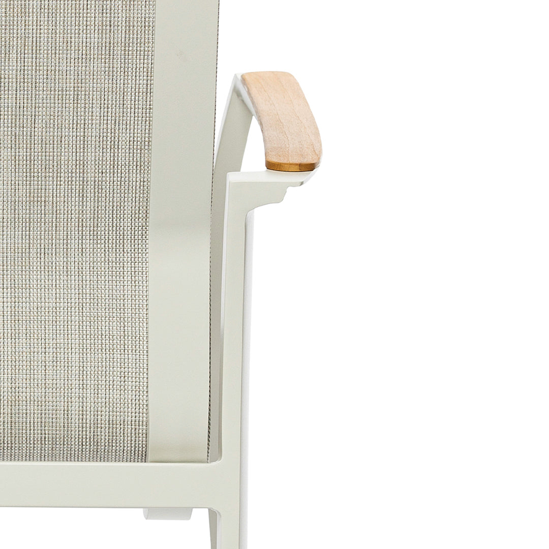 Smart Carver Chair White | Charcoal | Aluminium & Teak arm