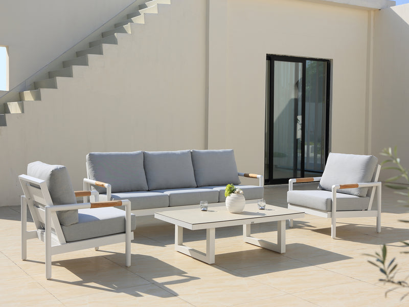 Tamarama 4 Pc Lounge | White | Charcoal | 3&2 Seater