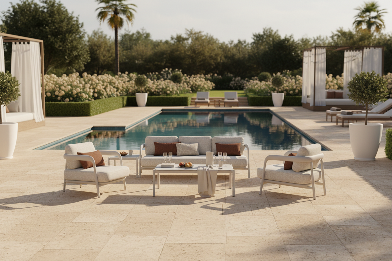 Diamond 4 Pc Outdoor Lounge Setting - White