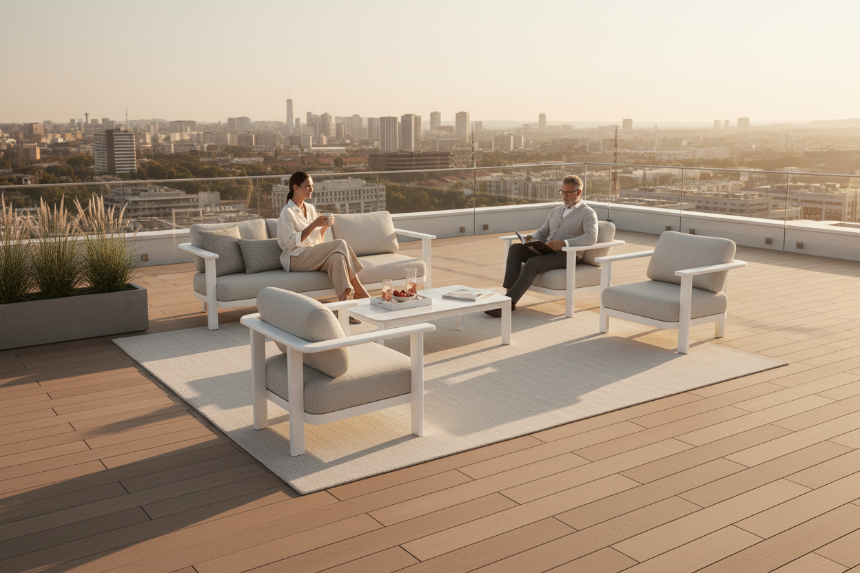 Infinity 4 Pc Outdoor Lounge Setting - White