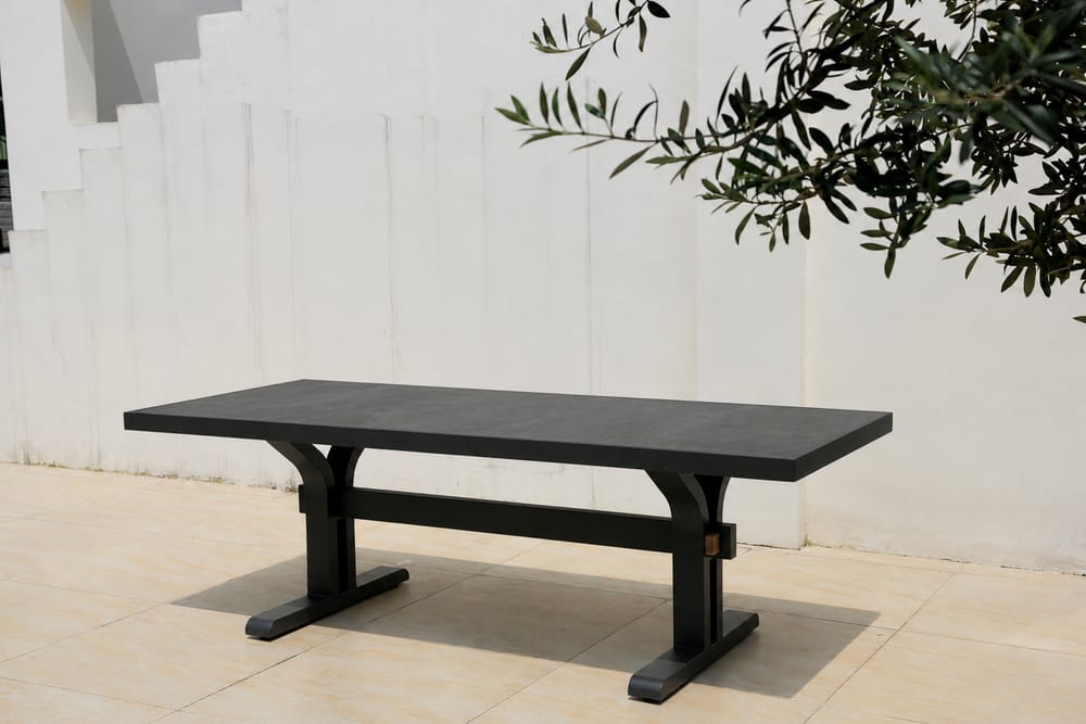HVW Harbour Bridge Fixed Table 9PC Kit/Set(Table + 8 x Diamond Carver Chairs) -Charcoal