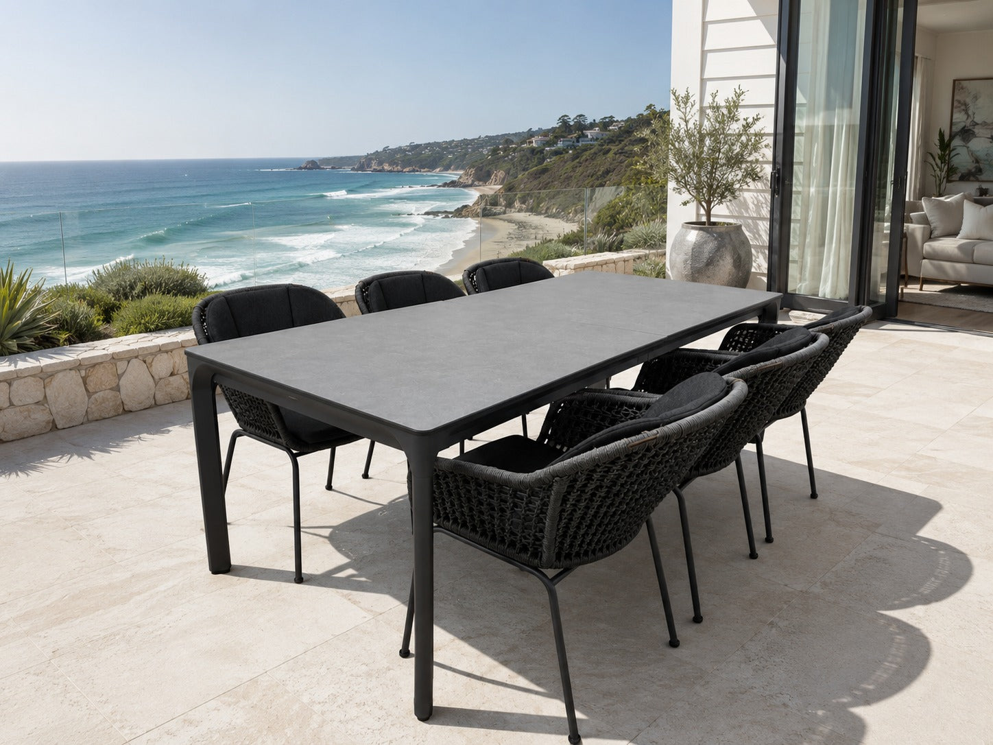 Romania Extended Dining Table (207-272cm) - Dark Anthracite
