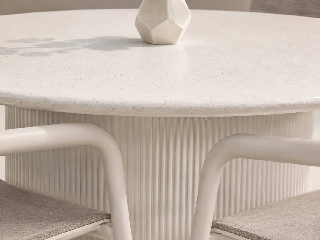 Palma Round Dining Table Dia120 5PC Dining Kit/Set with Diamond Carver Chairs - White
