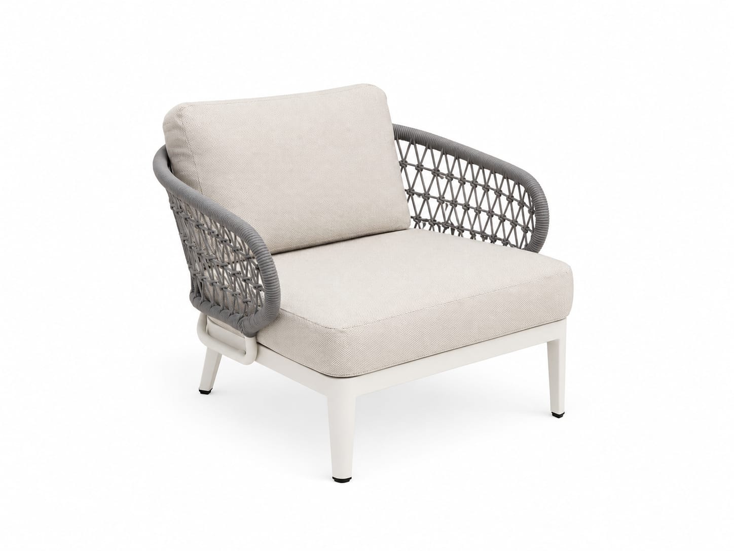 Jazz 4 Pc Outdoor Lounge Setting | Charcoal Rope & White Aluminium