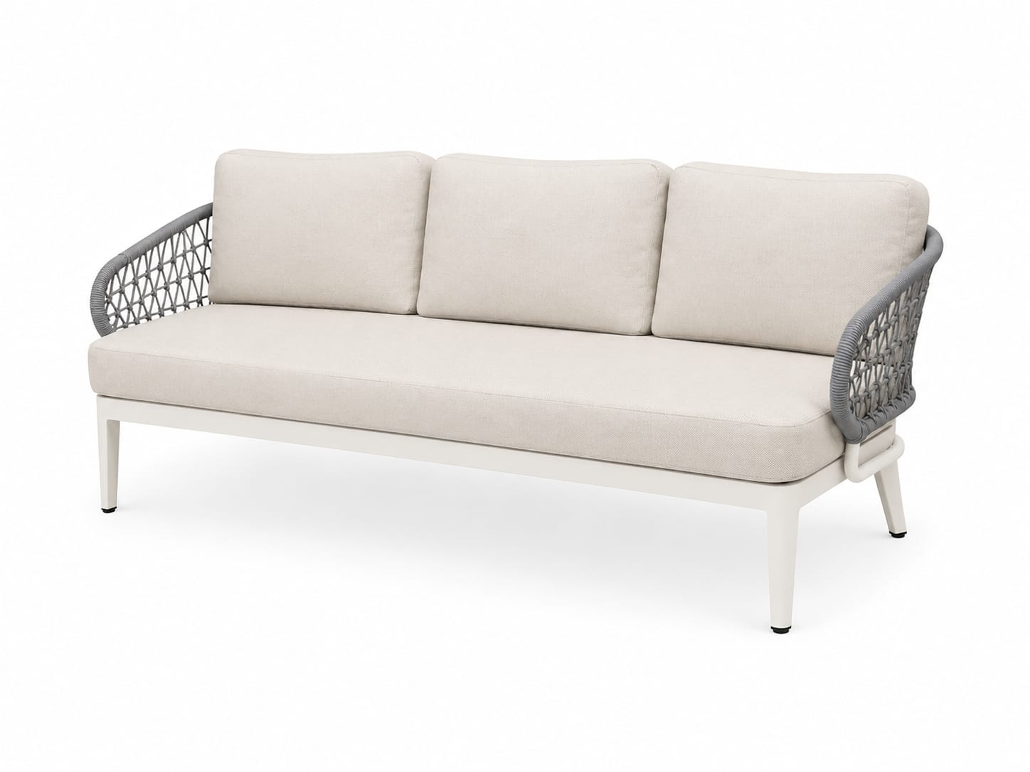 Jazz 4 Pc Outdoor Lounge Setting | Charcoal Rope & White Aluminium