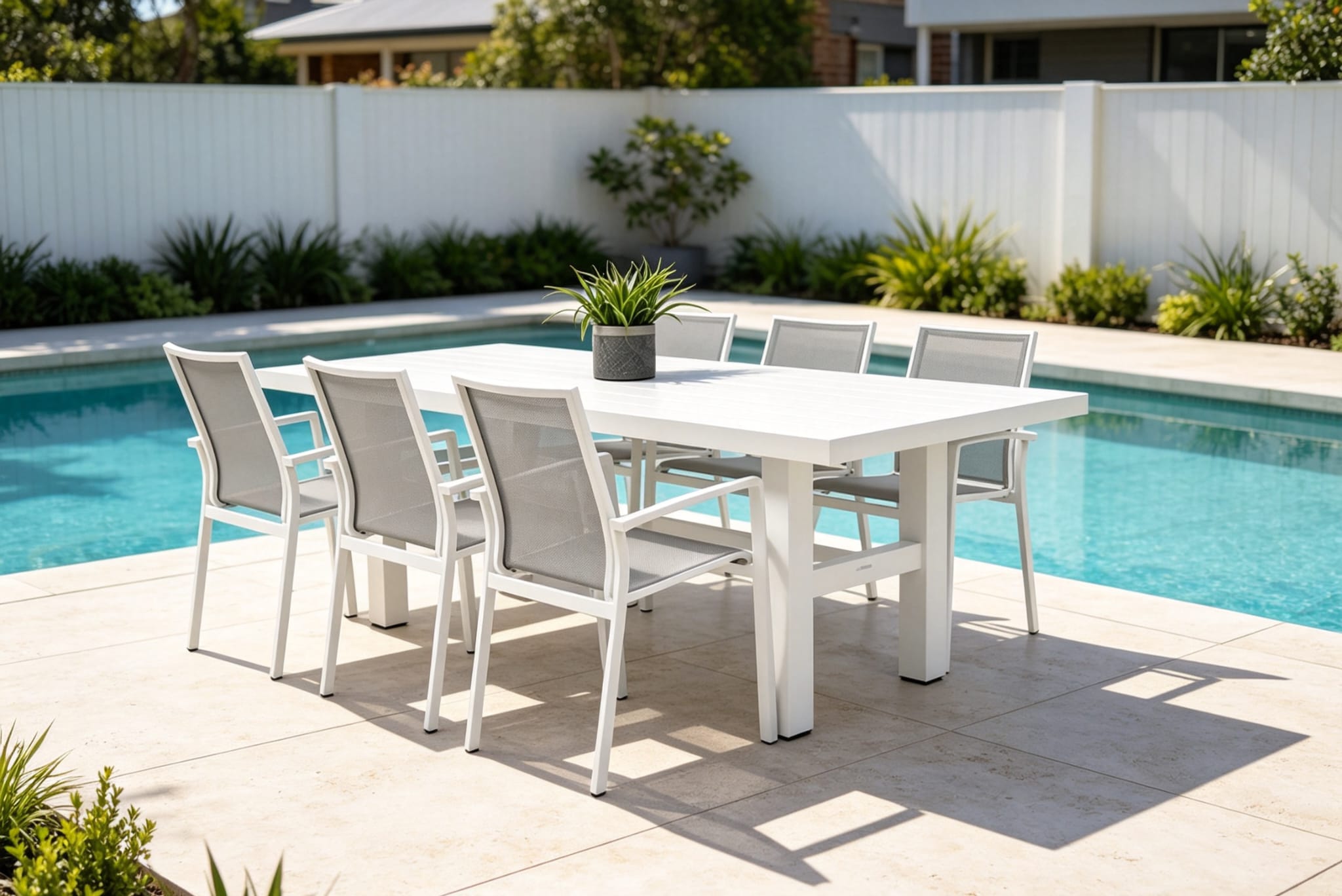 Auburn Dining Table 240cm With Borba Carver Chairs 7pc Dining Kit/Set