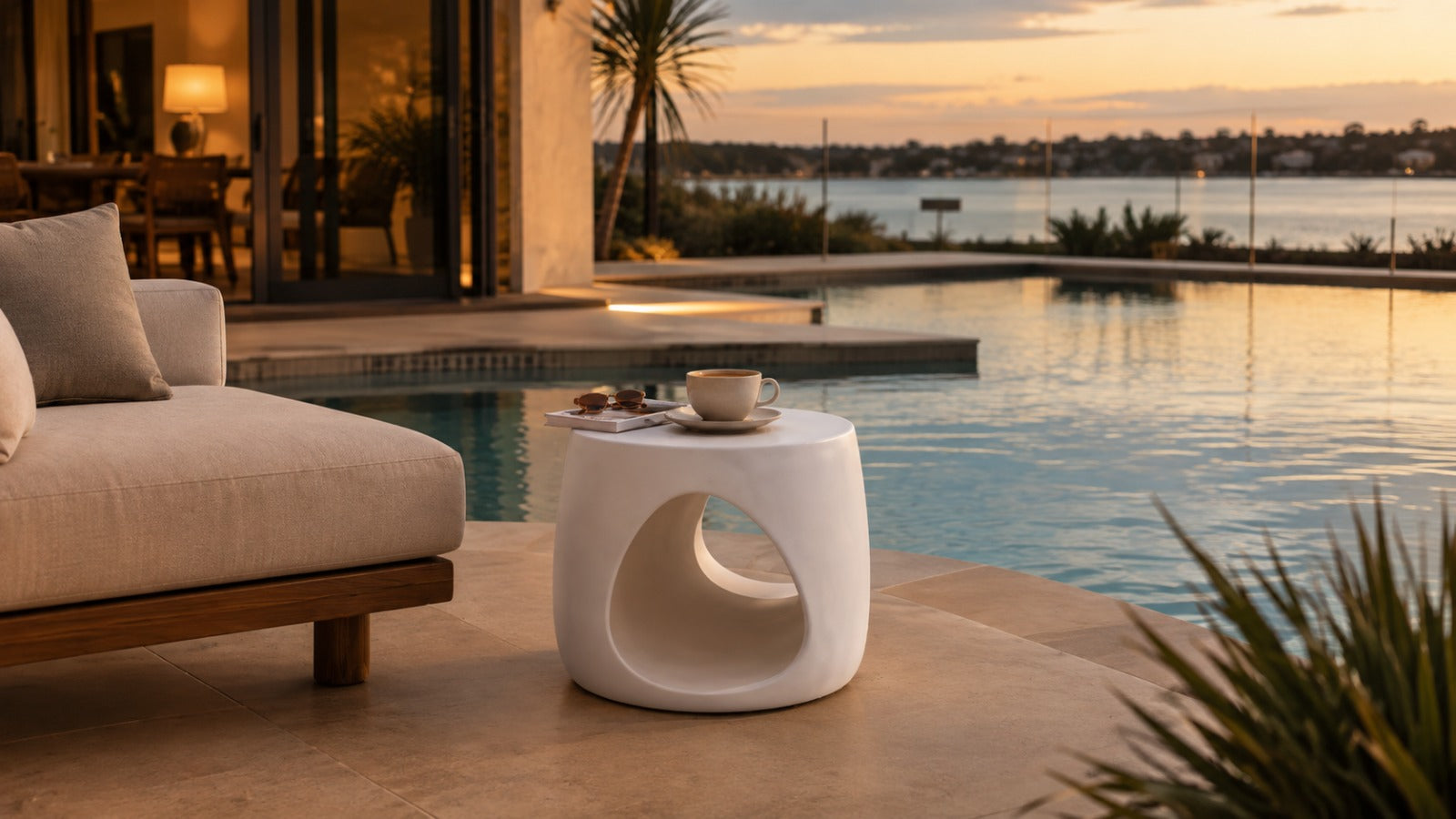 GRC Iyon (Nest) Side Table H46 - White