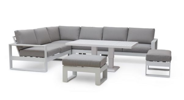 Harvey Domi 7 pc Outdoor Modular Lounge Setting | White Aluminium