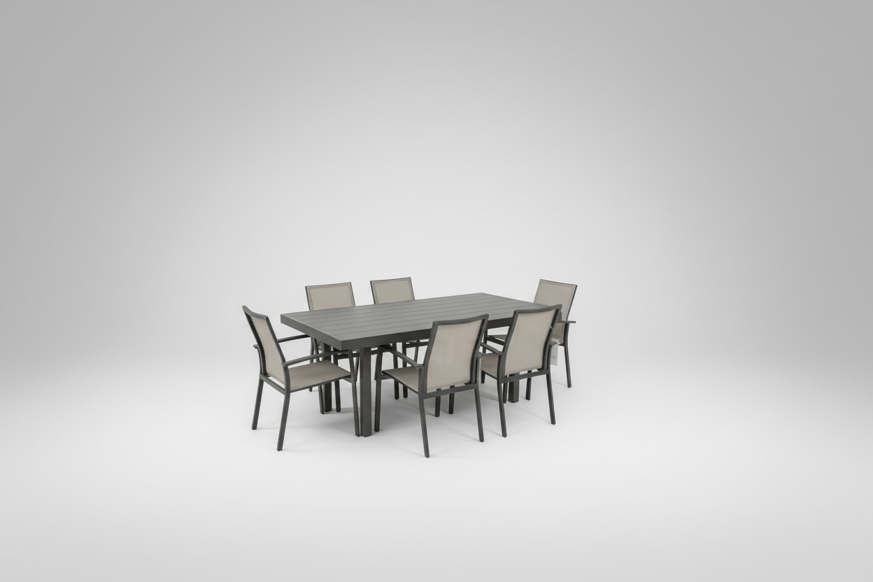Auburn Dining Table 350cm | Charcoal Aluminium