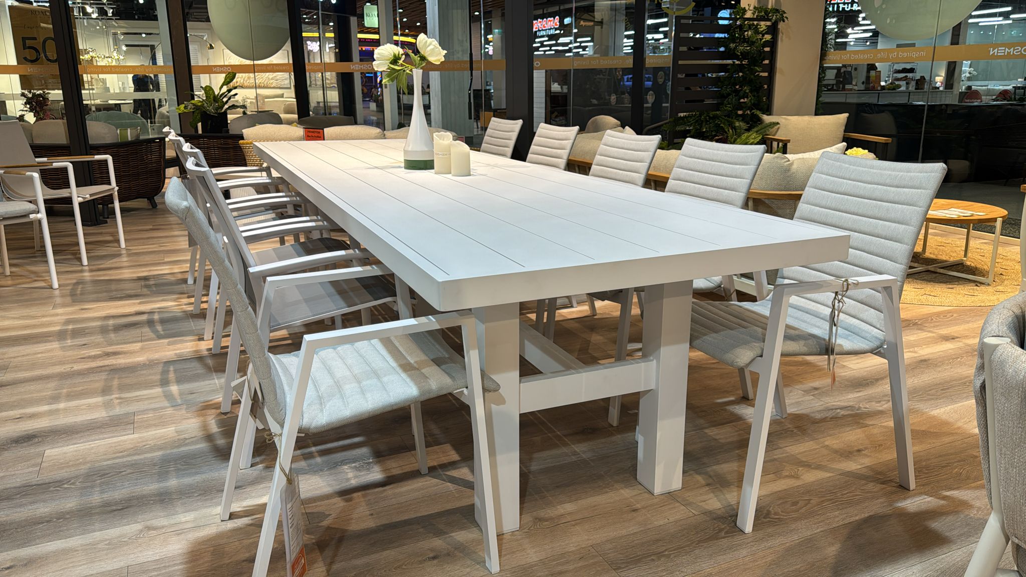 Auburn Dining Table 350cm | White Aluminium