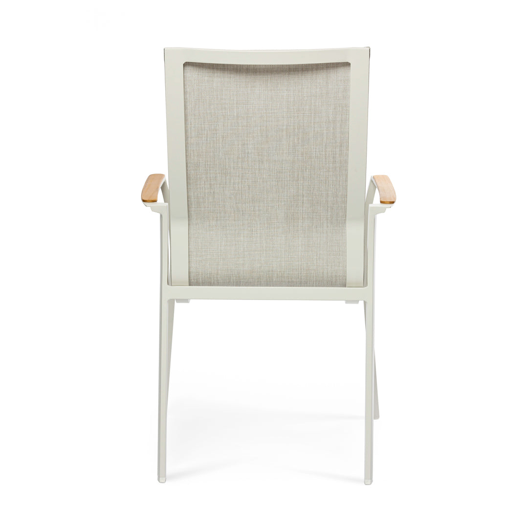 Smart Carver Chair White | Charcoal | Aluminium & Teak arm